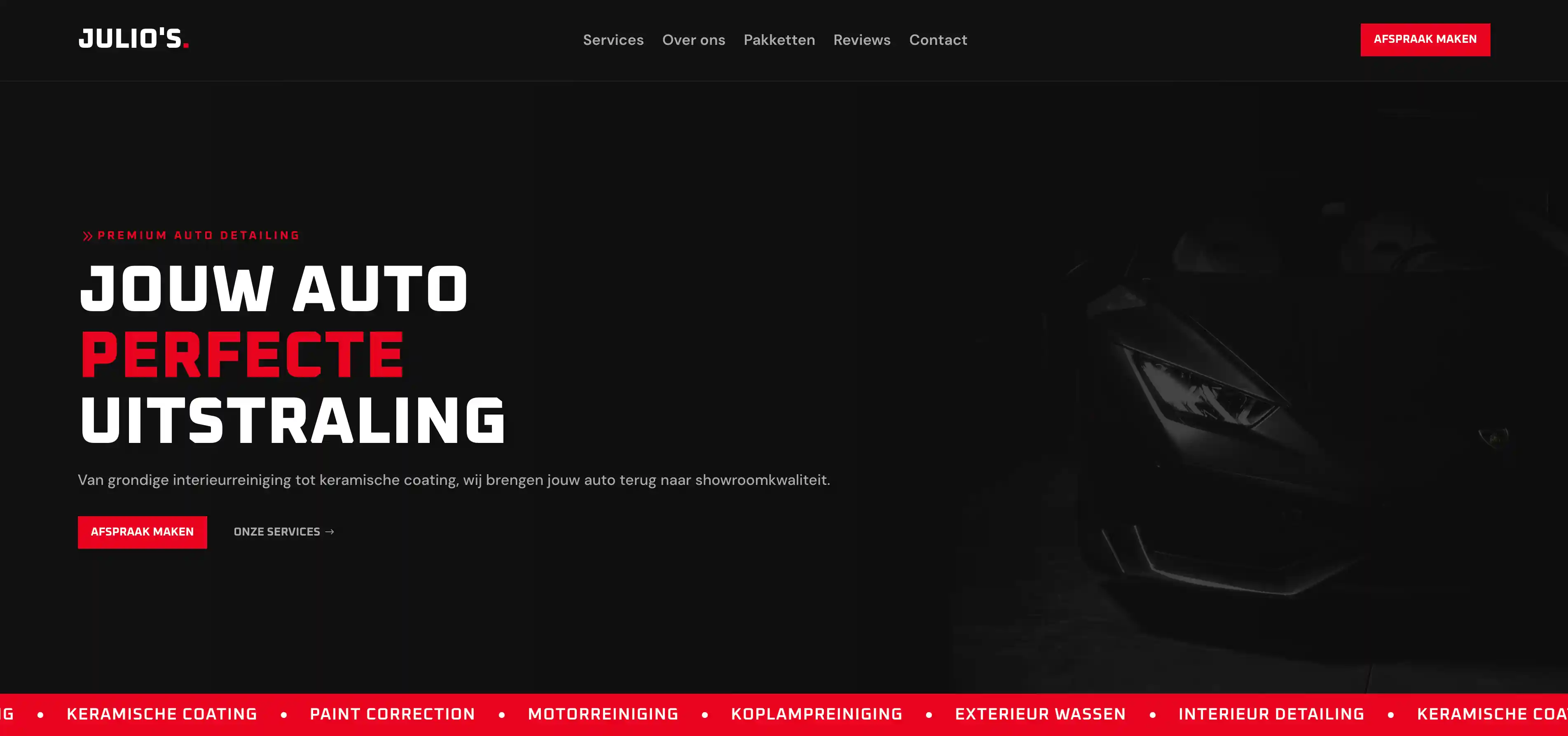 Website Signature Detailing – autodetailing in Breda, gebouwd door VDV Software